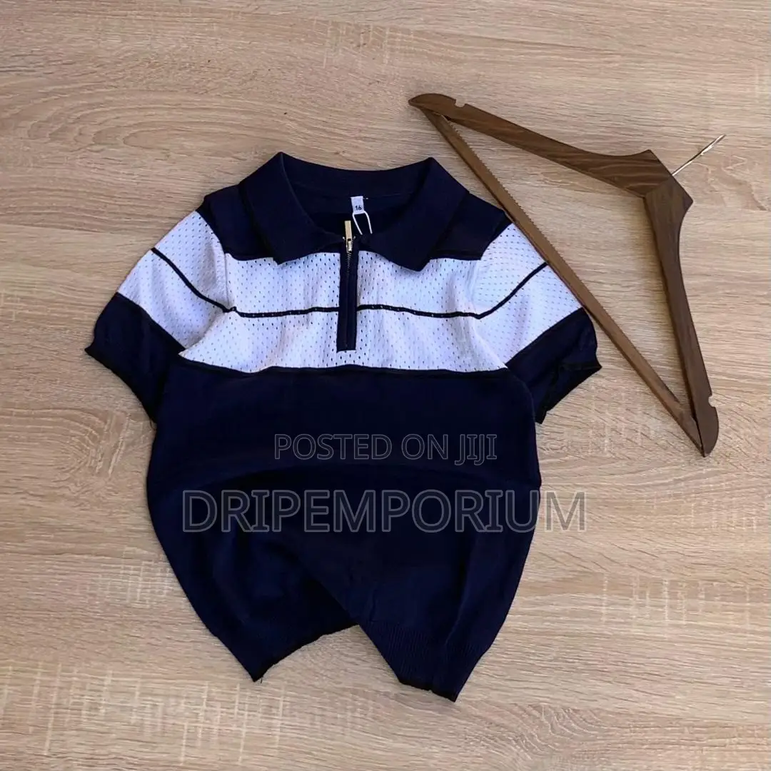 Kids Burgundy Zip Polo