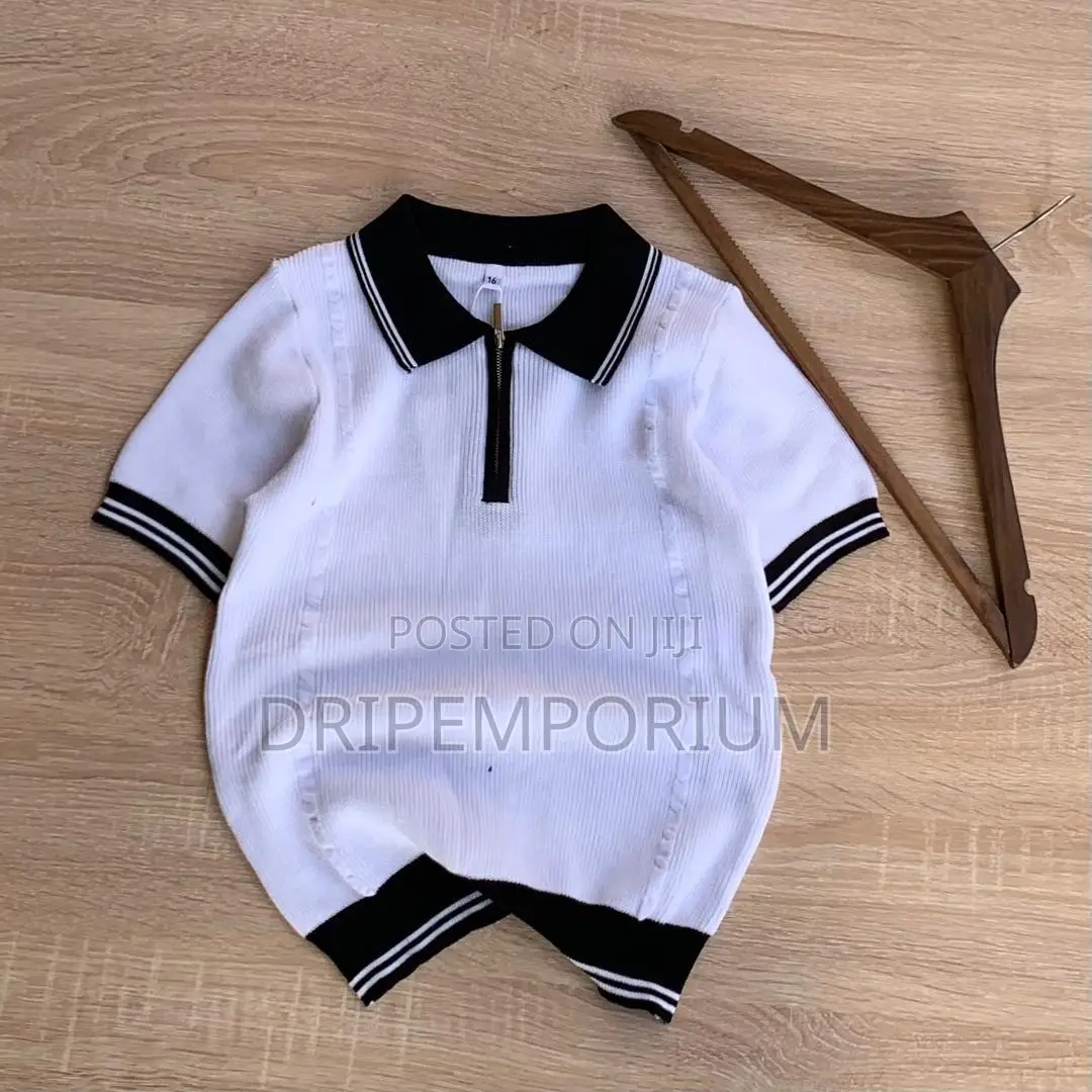 Kids Burgundy Zip Polo