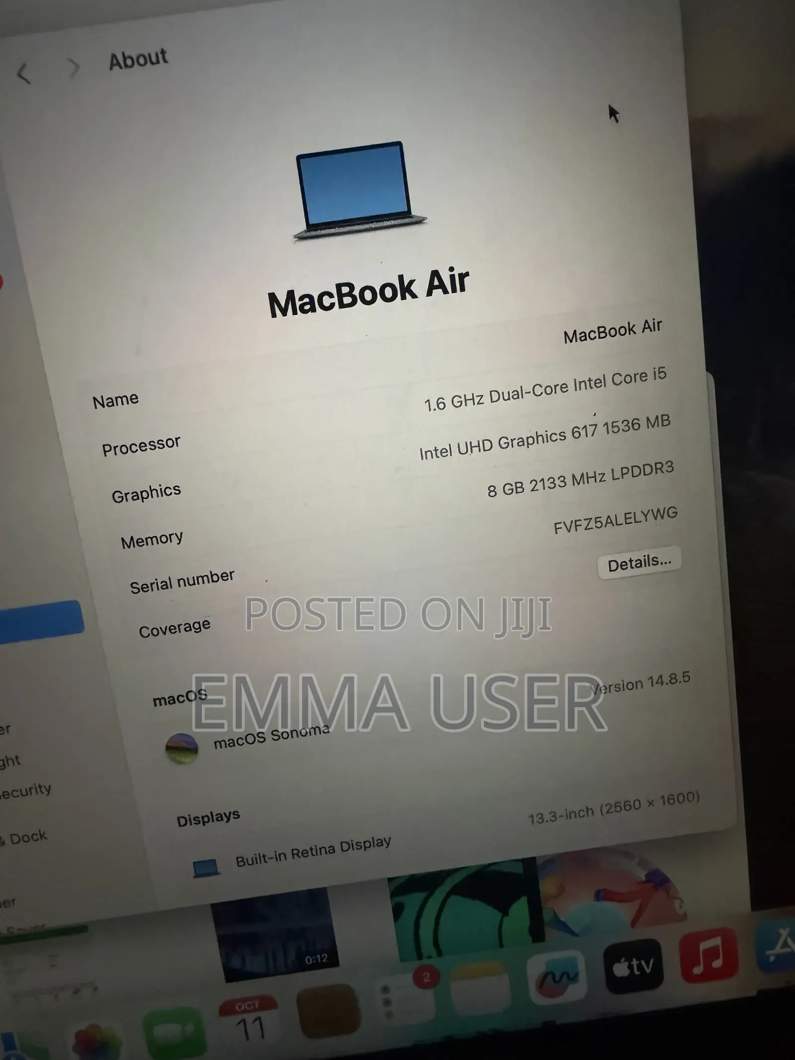 Laptop Apple MacBook Air 2019 8GB Intel Core i5 SSD 500GB