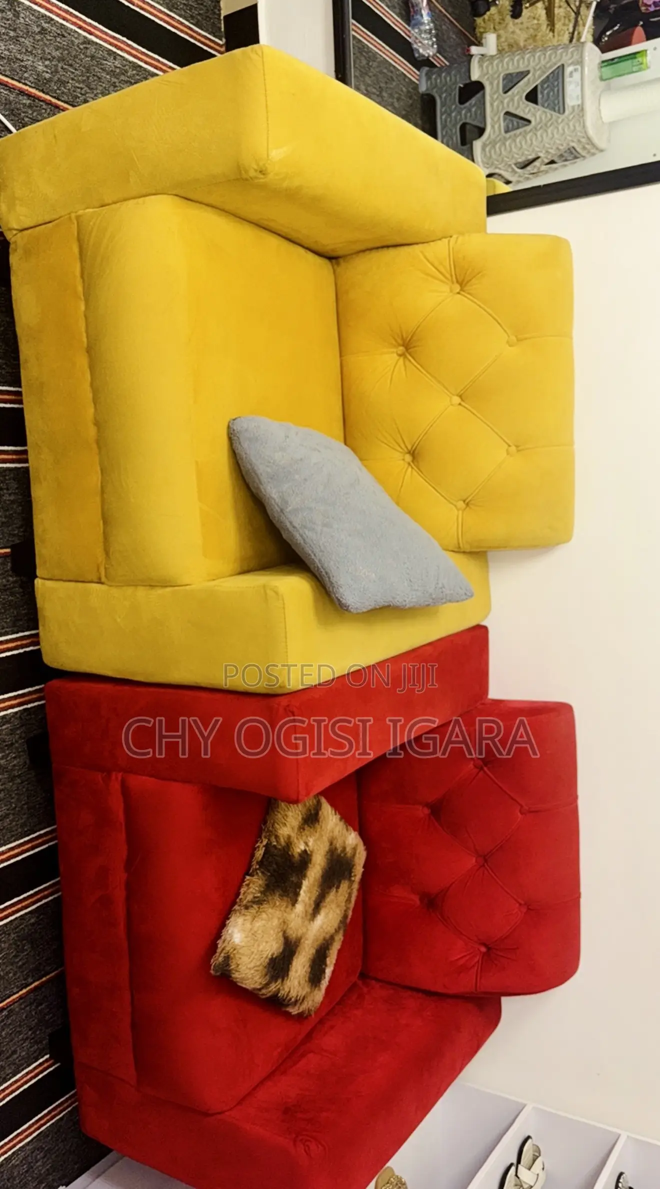 Yellow and Red Sofa
