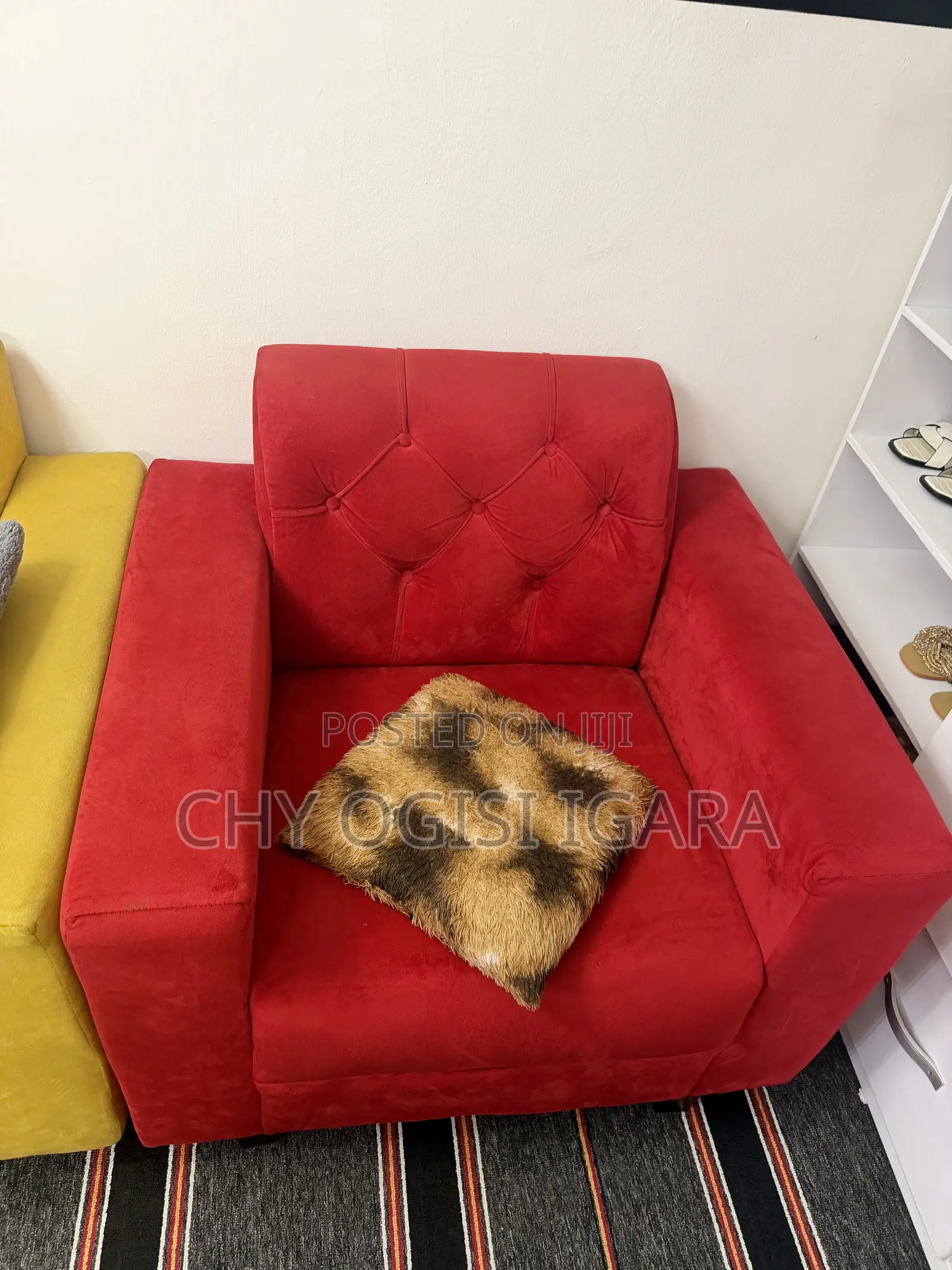 Yellow and Red Sofa