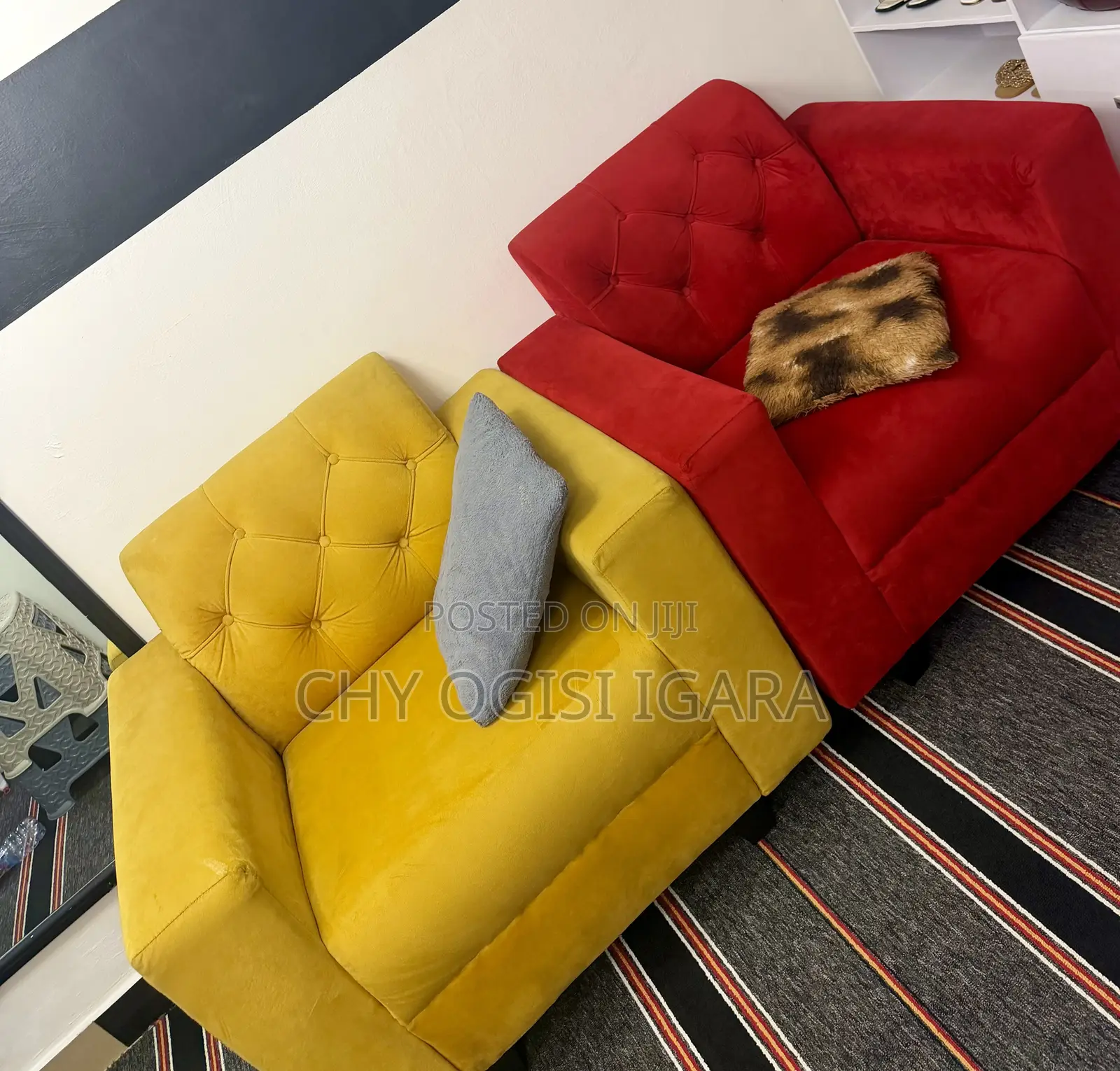 Yellow and Red Sofa