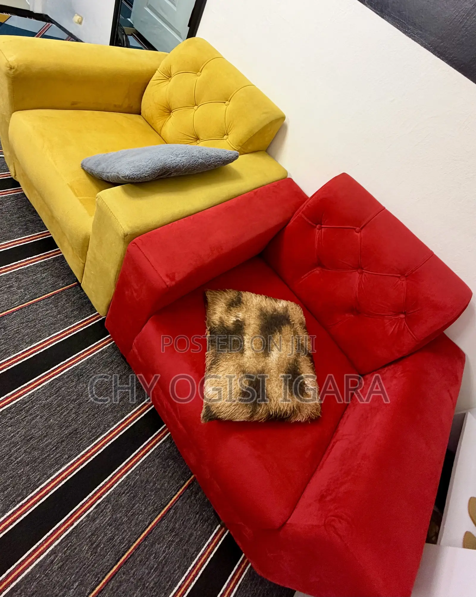 Yellow and Red Sofa
