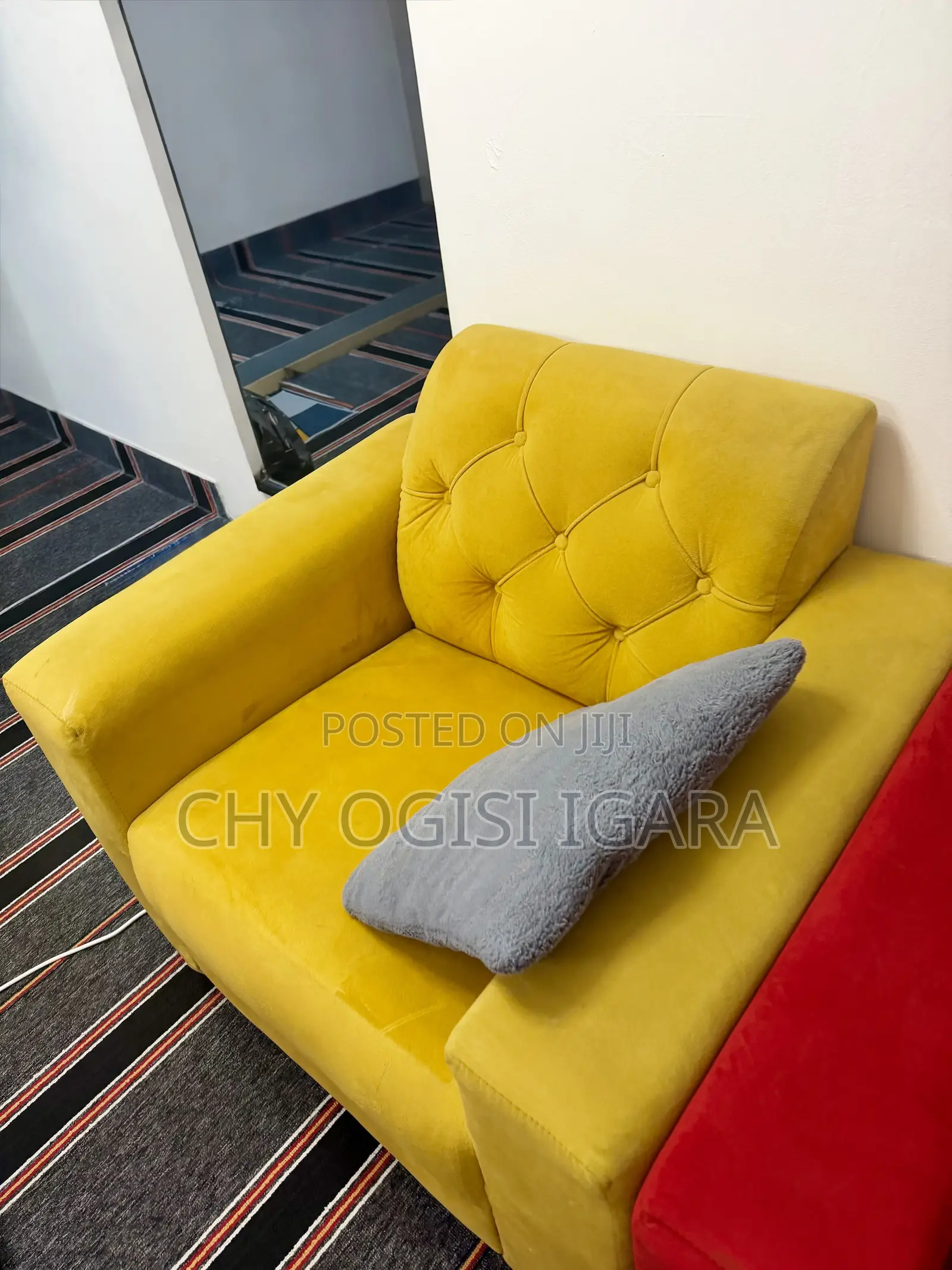 Yellow and Red Sofa