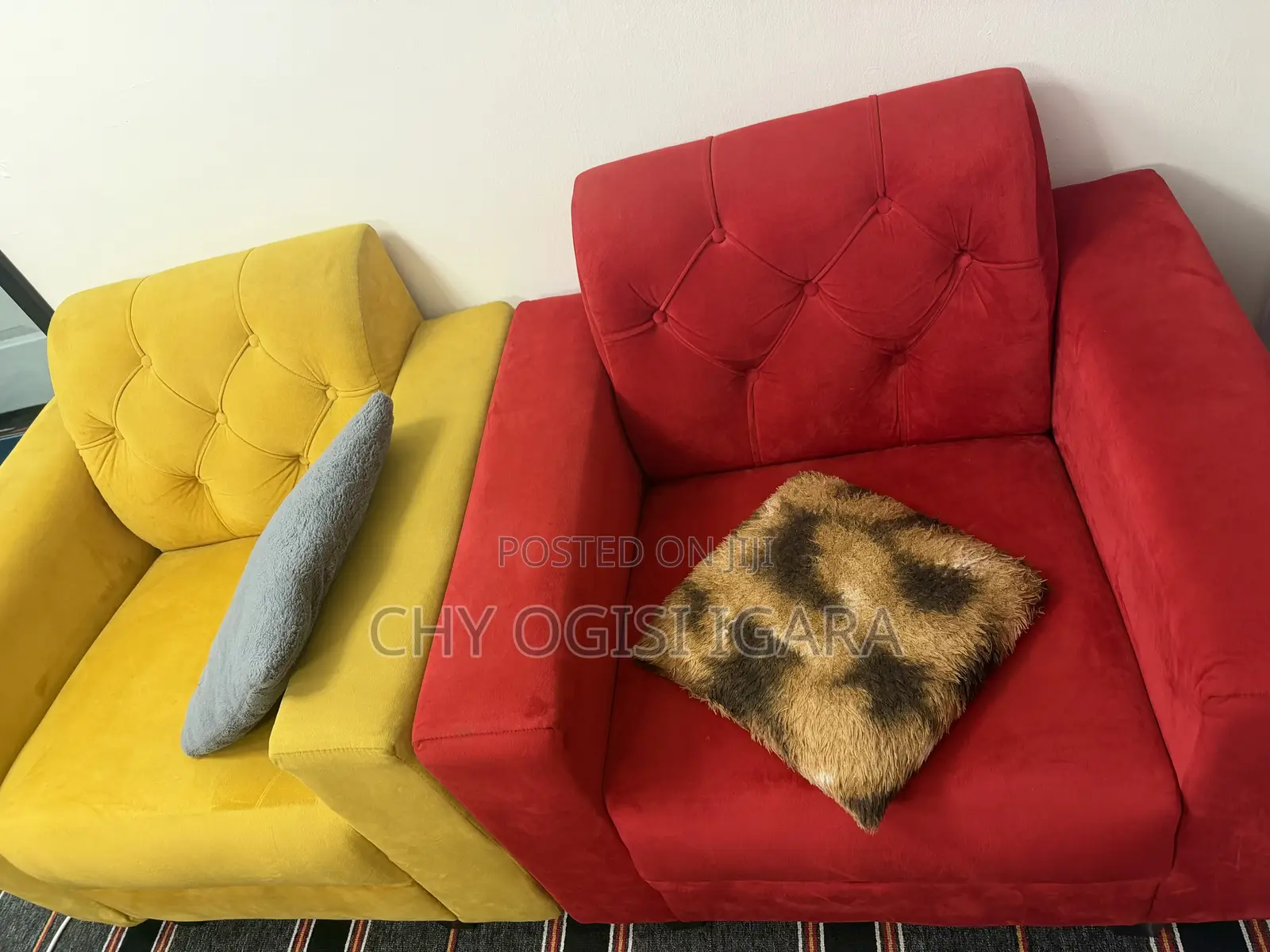 Yellow and Red Sofa