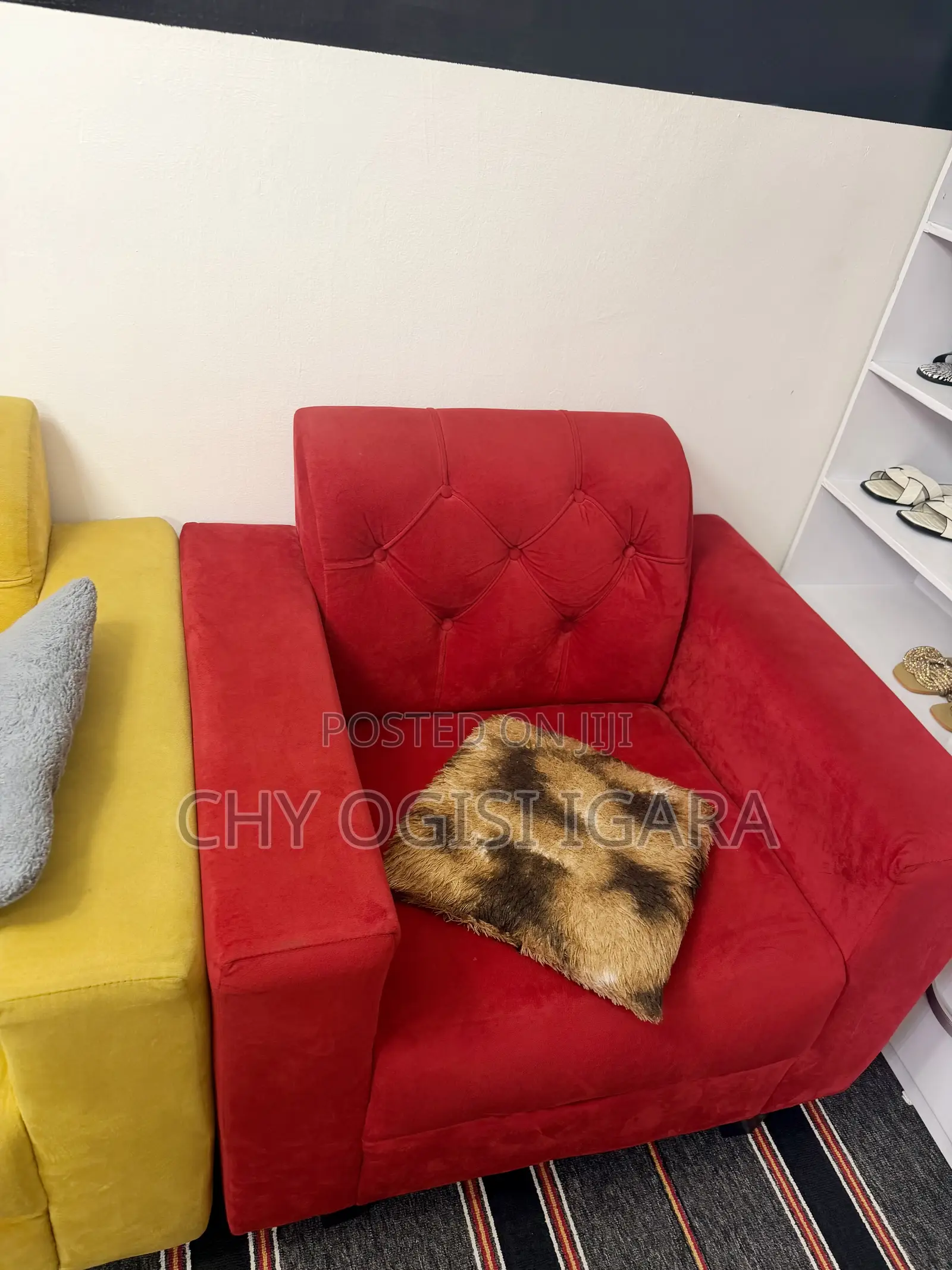 Yellow and Red Sofa