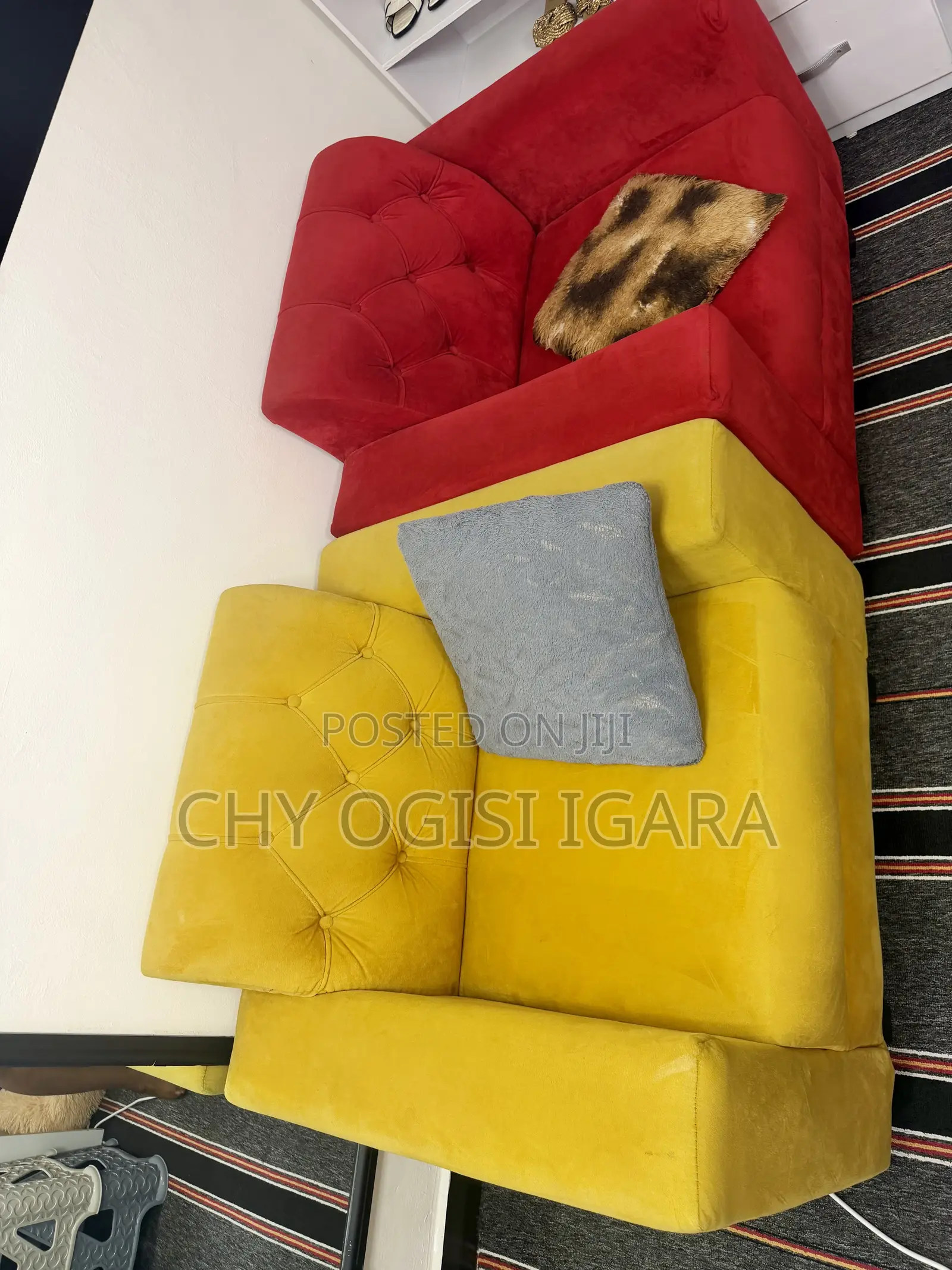 Yellow and Red Sofa