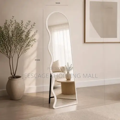 Heavy Unbreakable Wooden Irregular Full-Length Mirror - 165x50cm