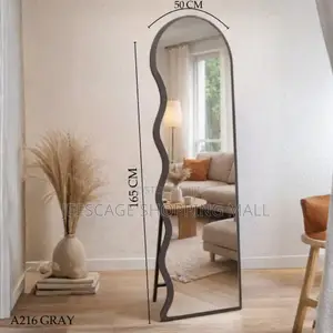 Heavy Unbreakable Wooden Irregular Full-Length Mirror - 165x50cm