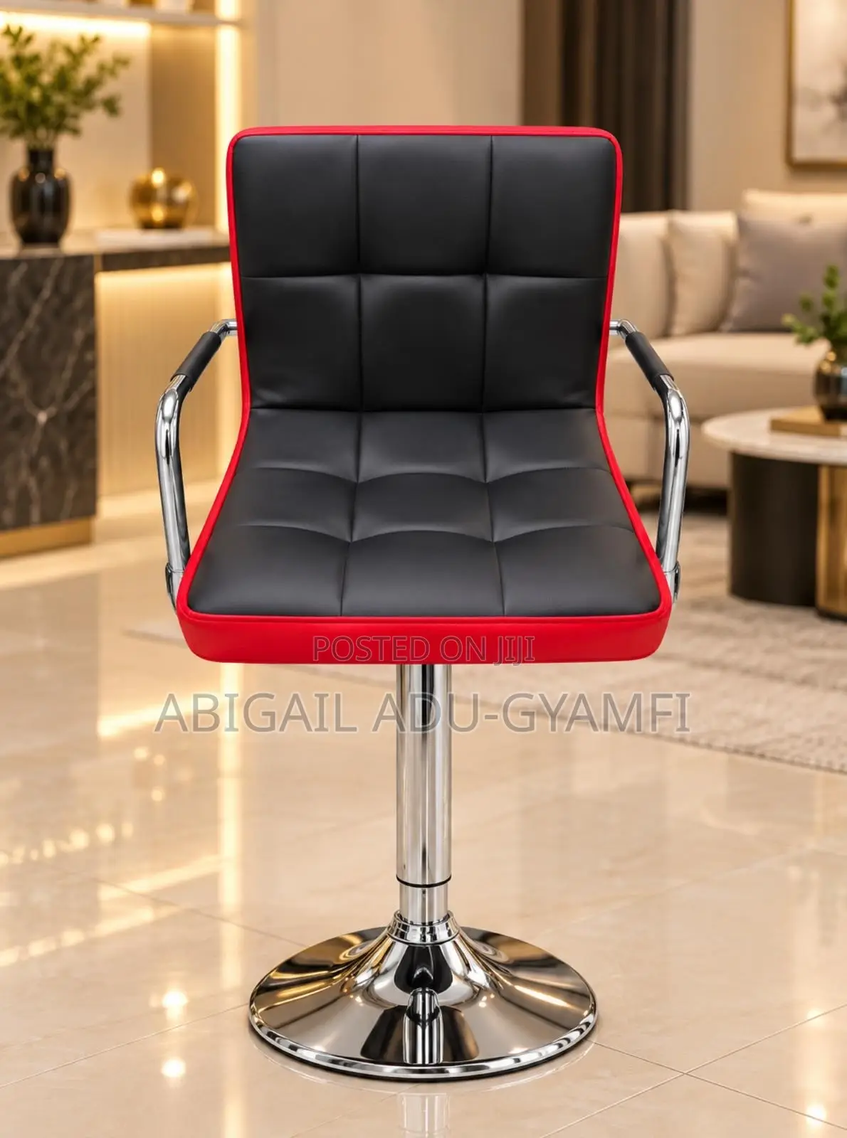 Bar Stool Red and Black