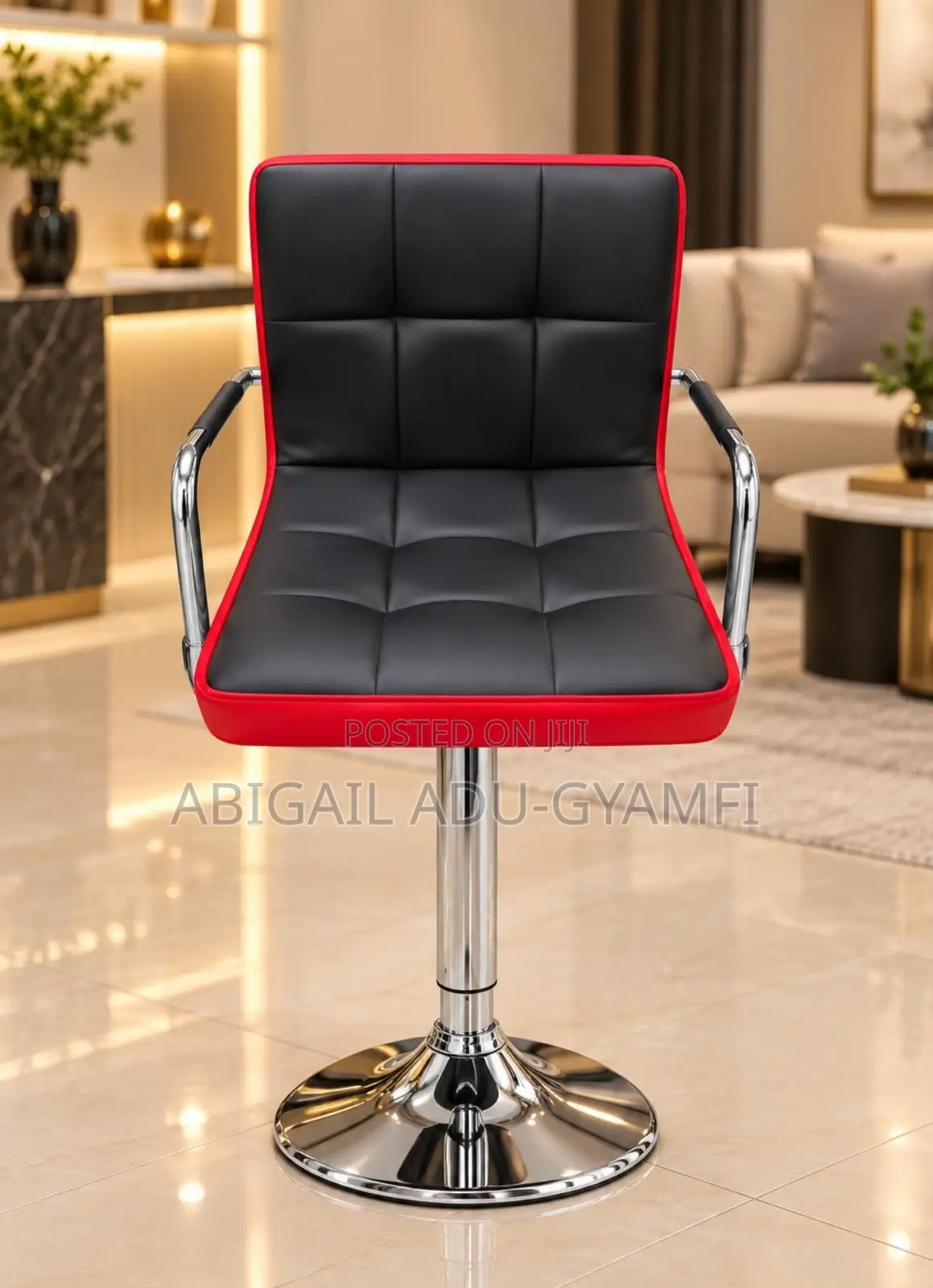 Bar Stool Red and Black