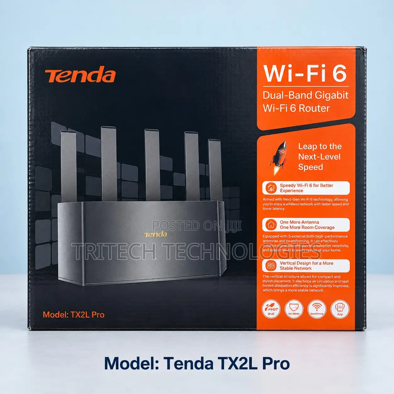TENDA TX2L Pro-Tenda AX1500 Dual-Band Gigabit Wi-Fi 6 Router
