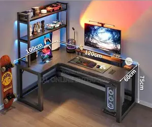 Corner Computer Desk – Compact Gaming/Work Desk With Shelf