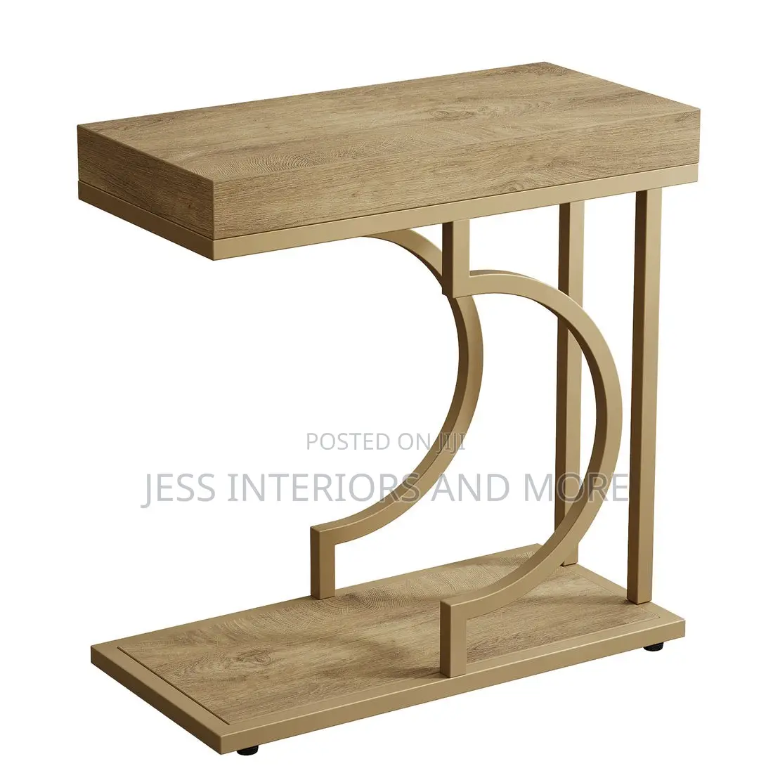 Side Table (Narrow C Table With Metal Frame)