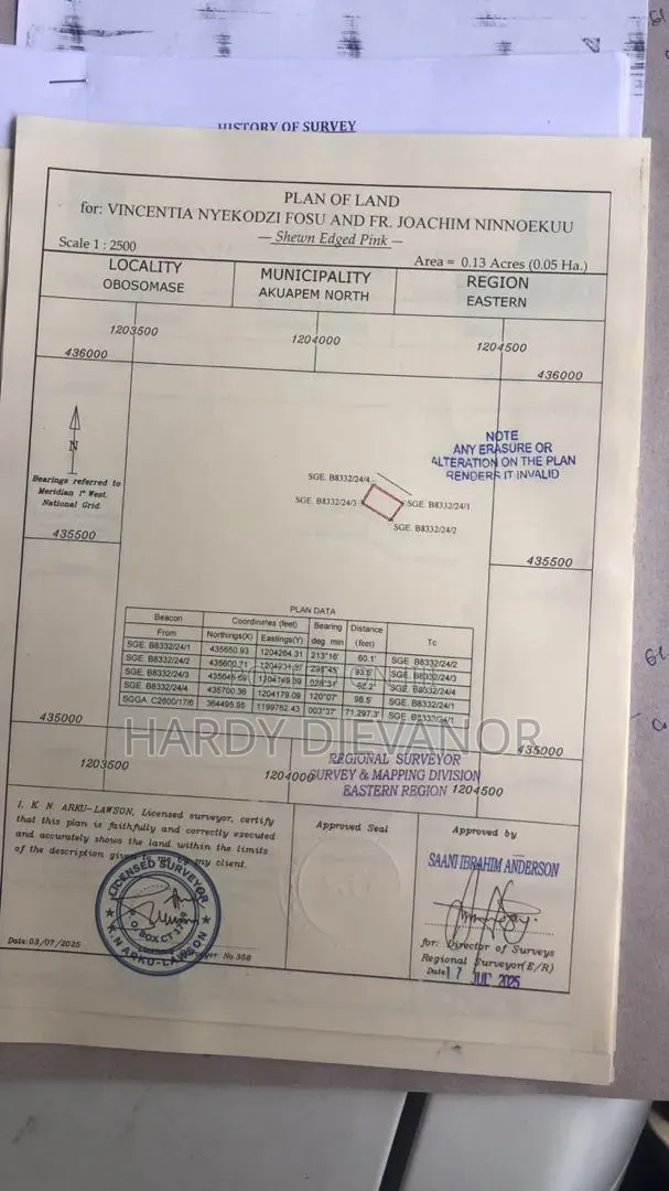 Prime Hill Top Land for Sale at Obosomase Akuapem