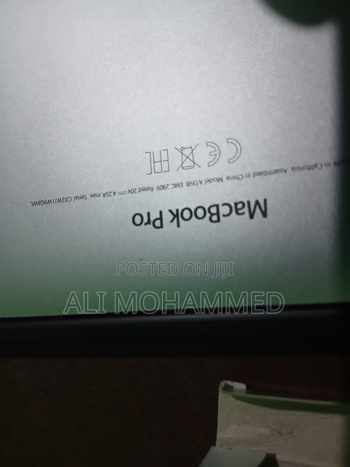 Laptop Apple MacBook Pro 16GB Intel Core i7 SSD 500GB