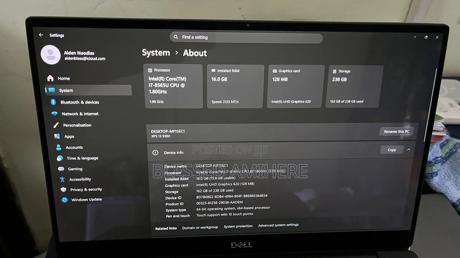 Laptop Dell XPS 13 16GB Intel Core i7 SSD 256GB