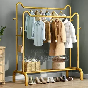 Gold Stand Clothes Double Rack Organizer (150*50*155cm)- Fast Delivery