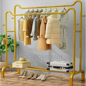 Gold Stand Clothes Double Rack Organizer (150*50*155cm)- Fast Delivery