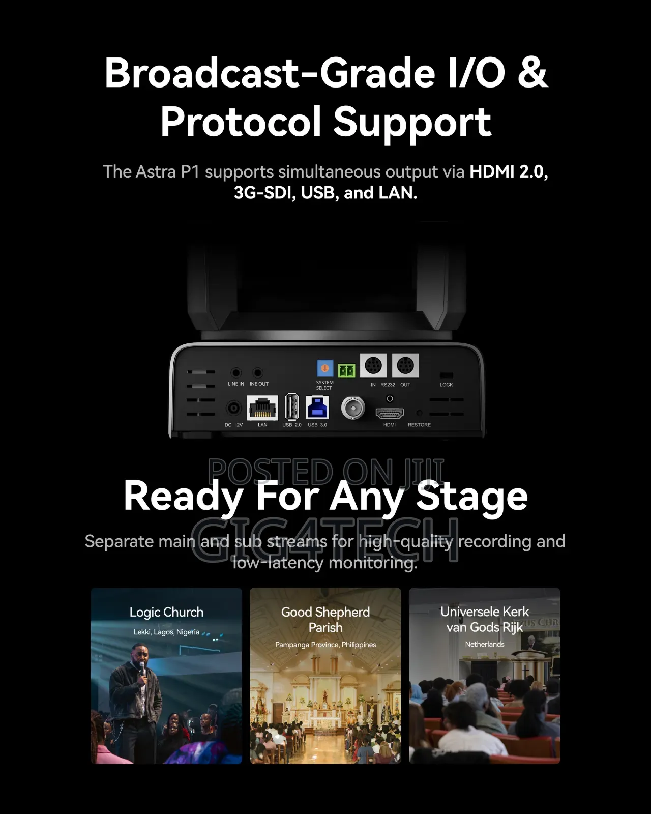 Hollyland Astra P1 UHD 4K PTZ Camera With 30x Optical Zoom