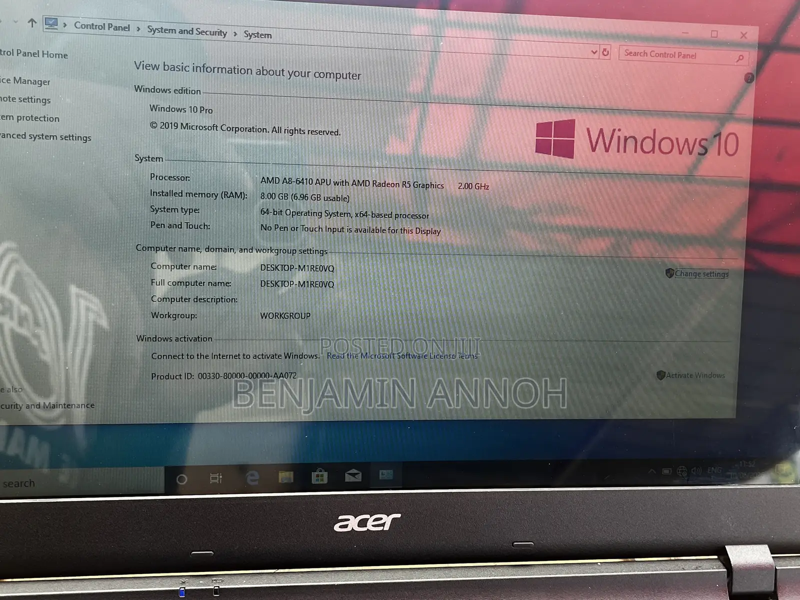 Laptop Acer Aspire ES1-520 8GB AMD A8 SSD 128GB