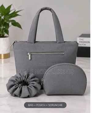 Everyday Noir Set – Tote Bag, Pouch & Scrunchie