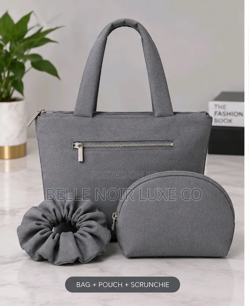 Everyday Noir Set – Tote Bag, Pouch & Scrunchie