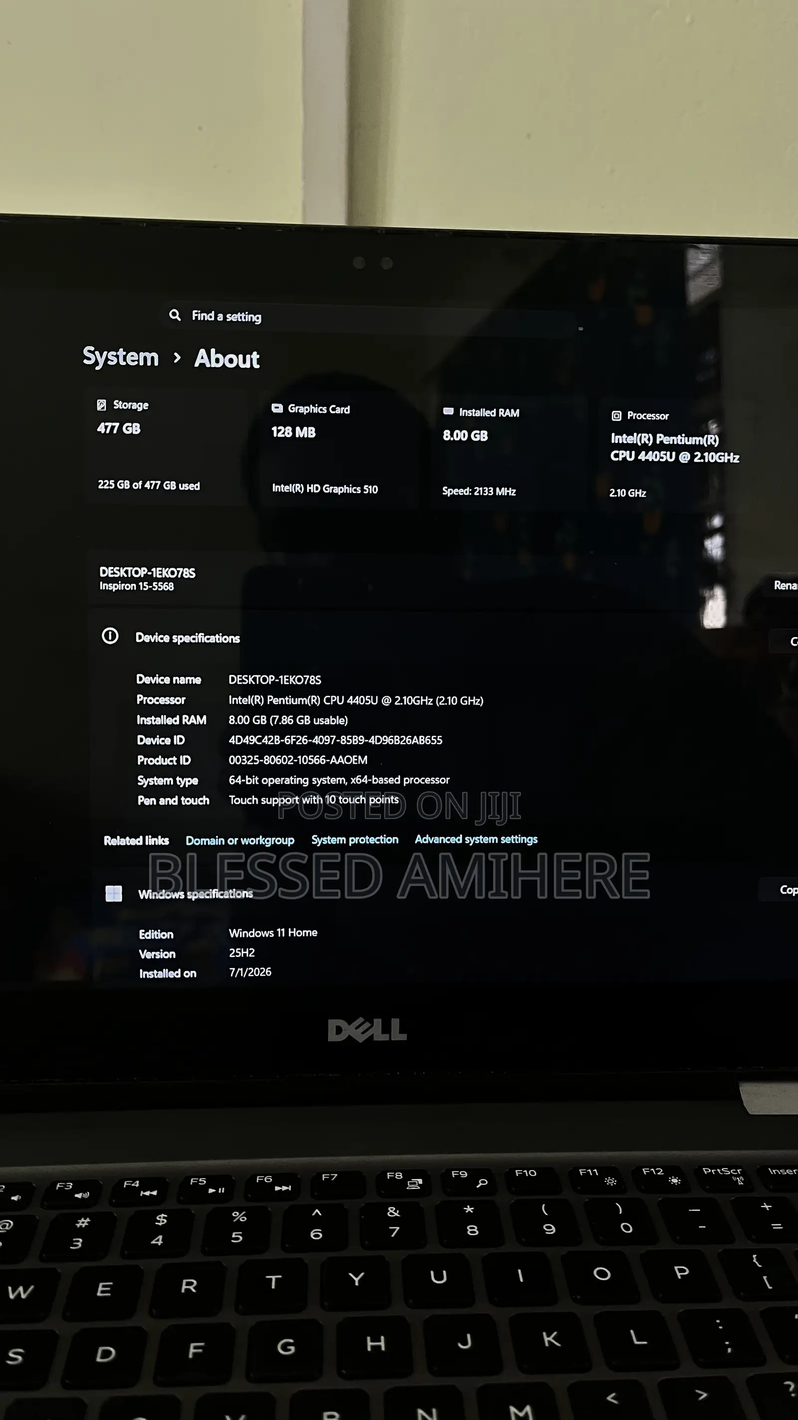Laptop Dell Inspiron 15 8GB Intel Pentium SSD 512GB