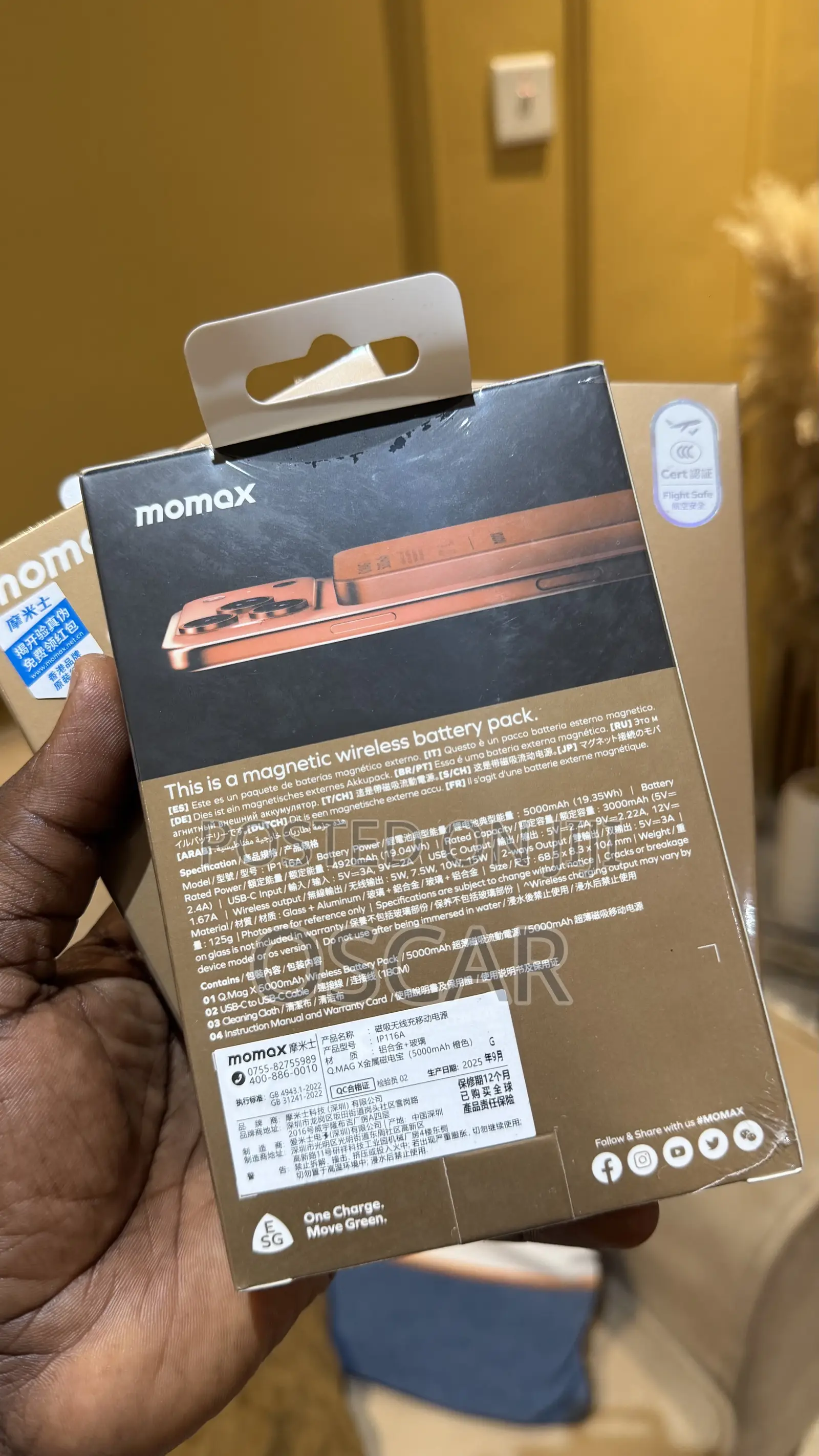 Momax Q.MAG X Wireless Power Bank(5000maH)