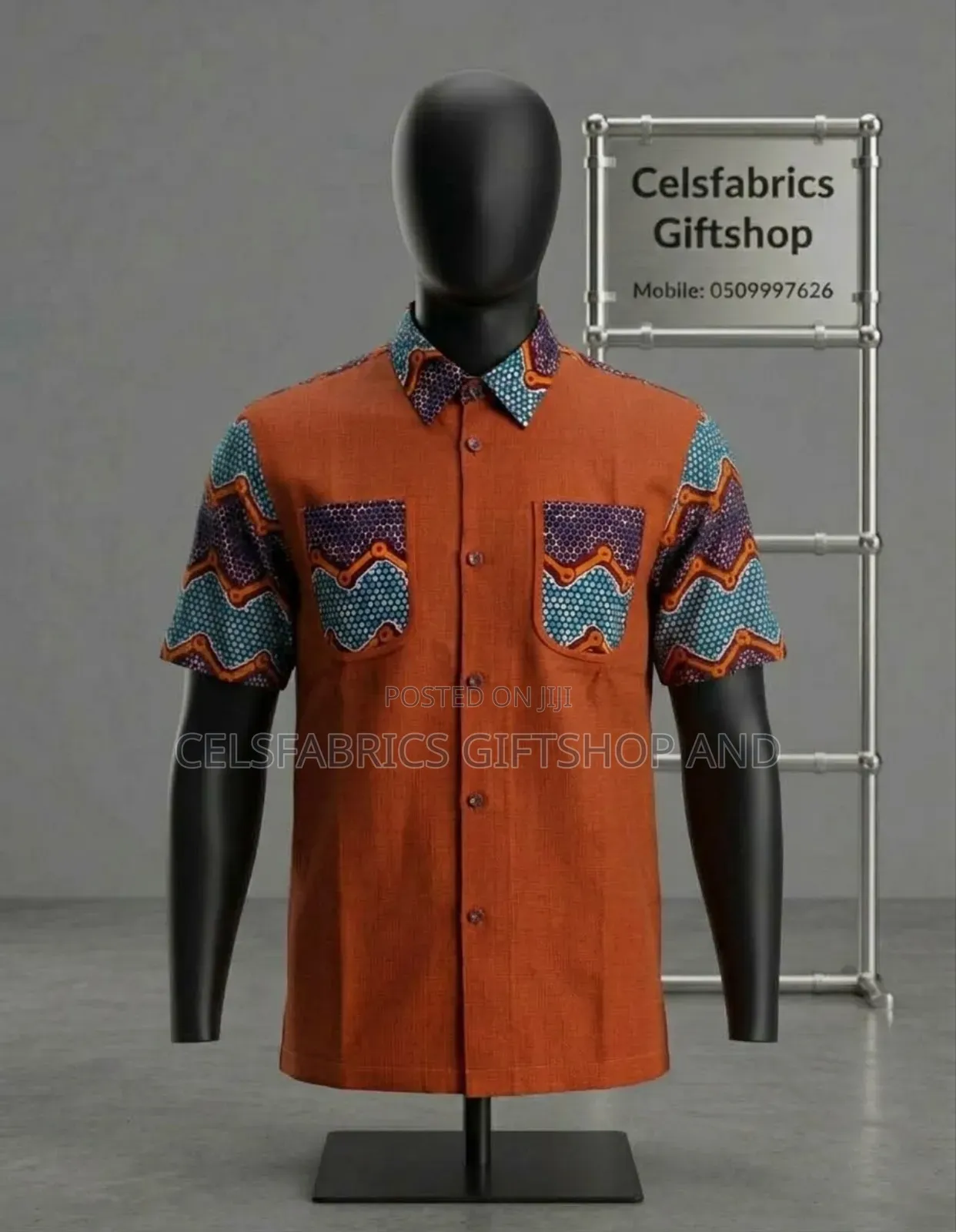 African Print Short Sleeve Shirt