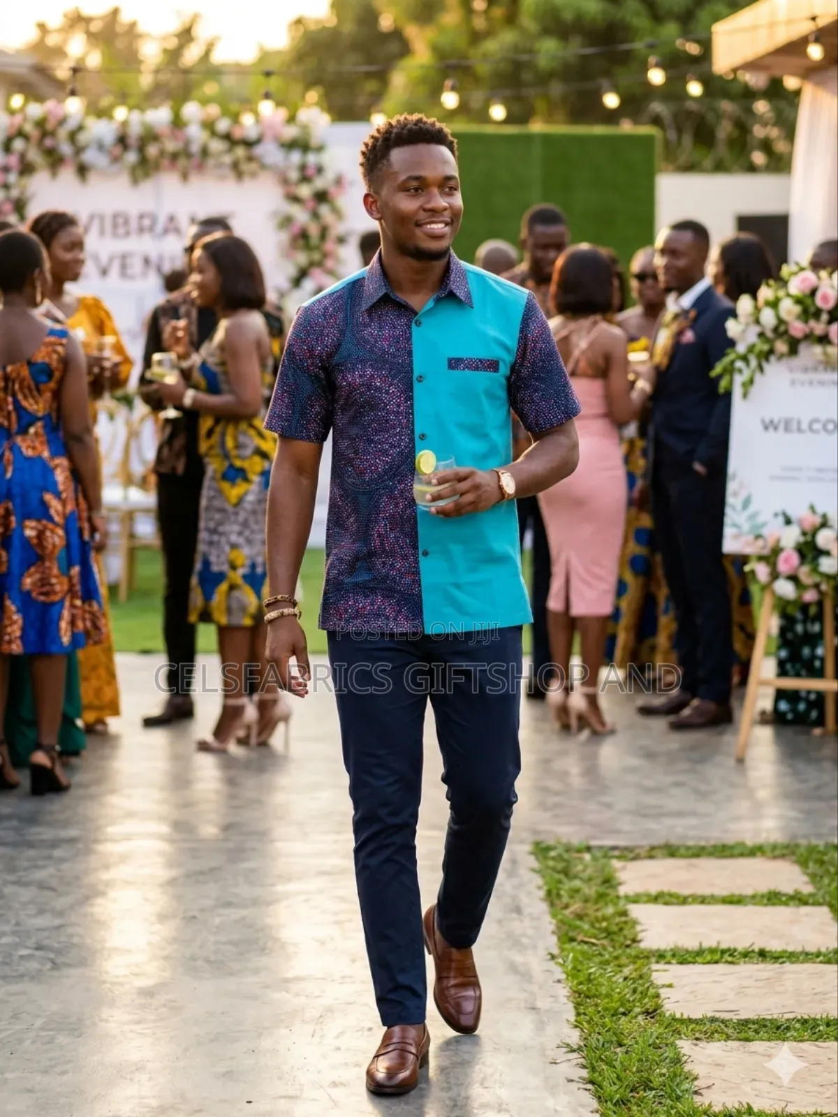 African Print Short Sleeve Shirt