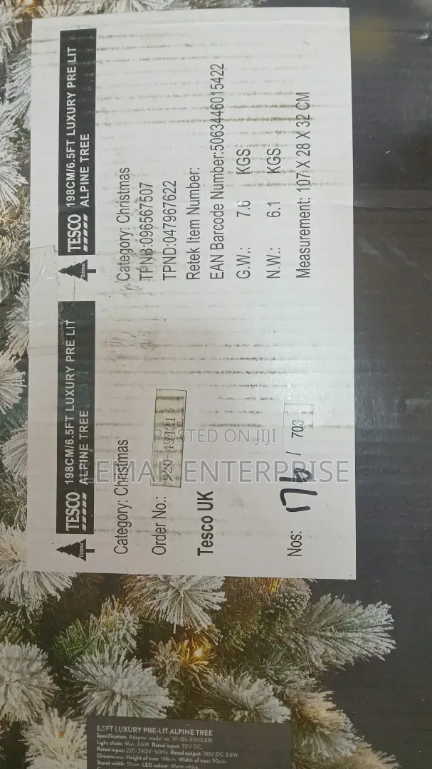 Tesco 6.5ft Luxury Pre-Lit Alpine Tree.