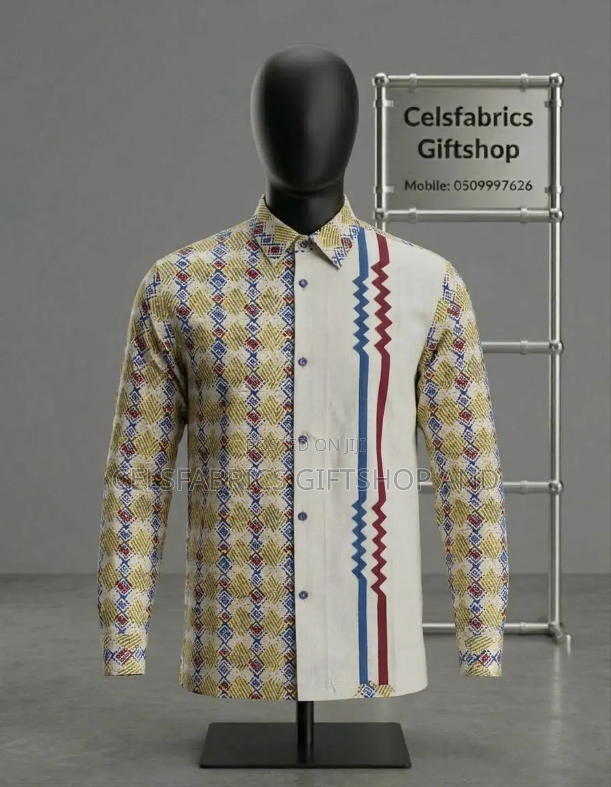 African Print Long Sleeve Shirt