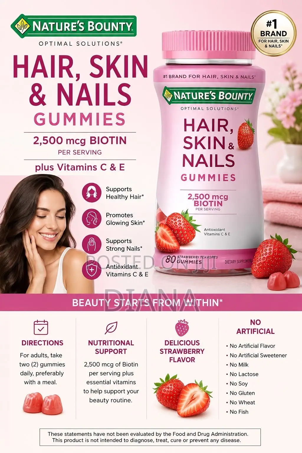 Natures Care Hair ,Skin and Nails Gummies