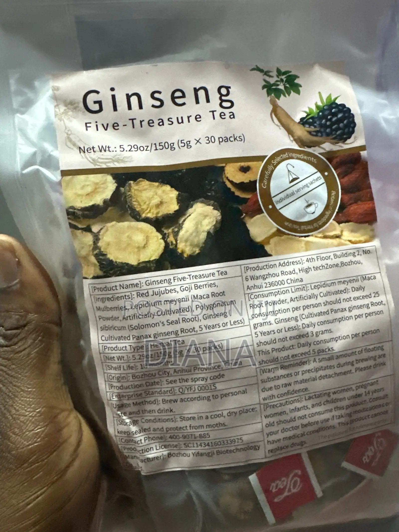 Ginseng Five Treasure Teabags