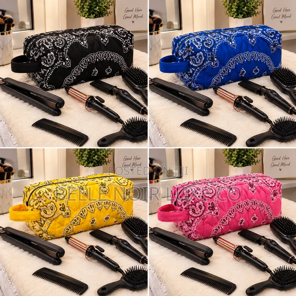 Bandana Hot Tools Bag,Belle Noir Luxe Co.