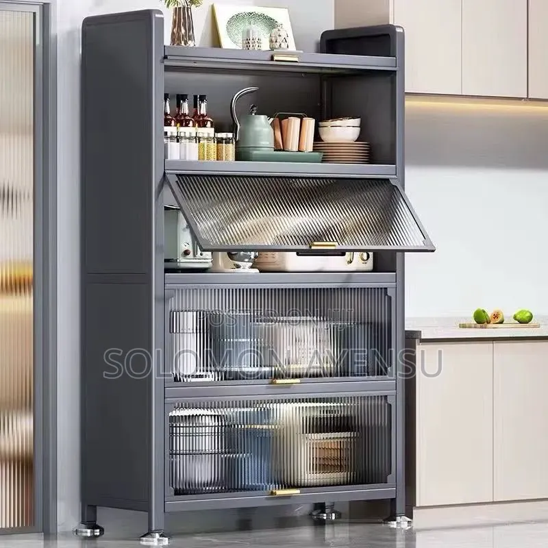 IRO Kitchen Cabinet With Dustproof Doors / Multi-Layer Kitchen Rack