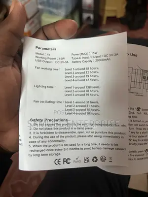 Fan With Light and Power Bank
