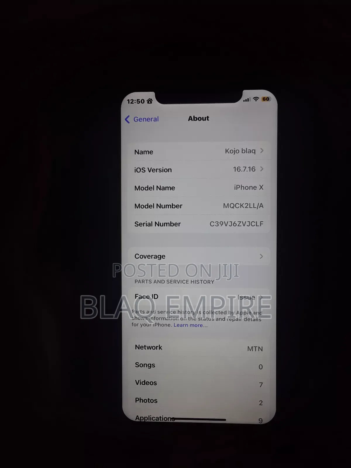 Apple iPhone X 64 GB Black