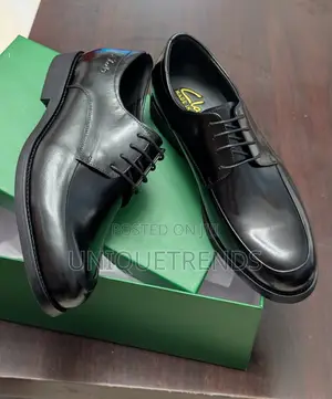CLARKS Exotic Men’s Black Leather Corporate Shoes