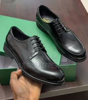 CLARKS Exotic Men’s Black Leather Corporate Shoes