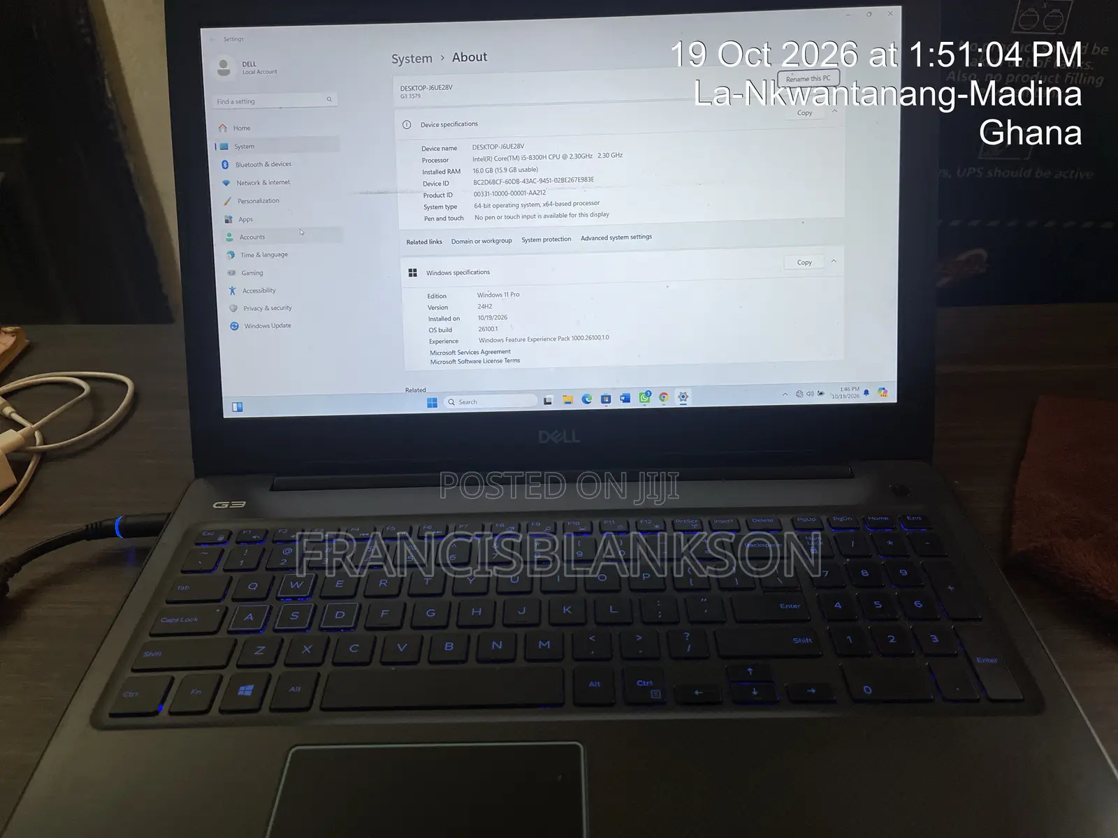 Laptop Dell G3 15 3579 16GB Intel Core i5 SSD 500GB