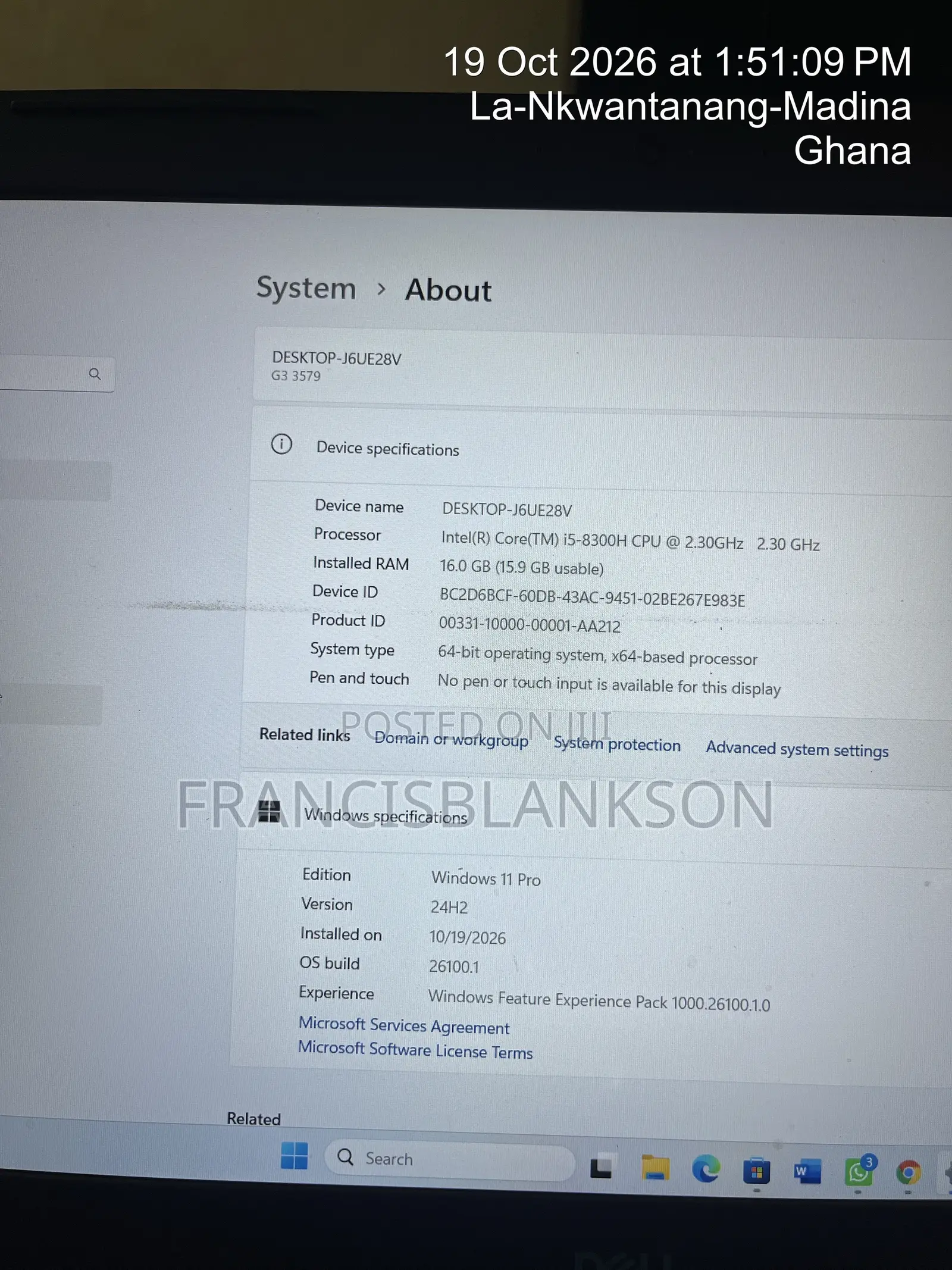Laptop Dell G3 15 3579 16GB Intel Core i5 SSD 500GB
