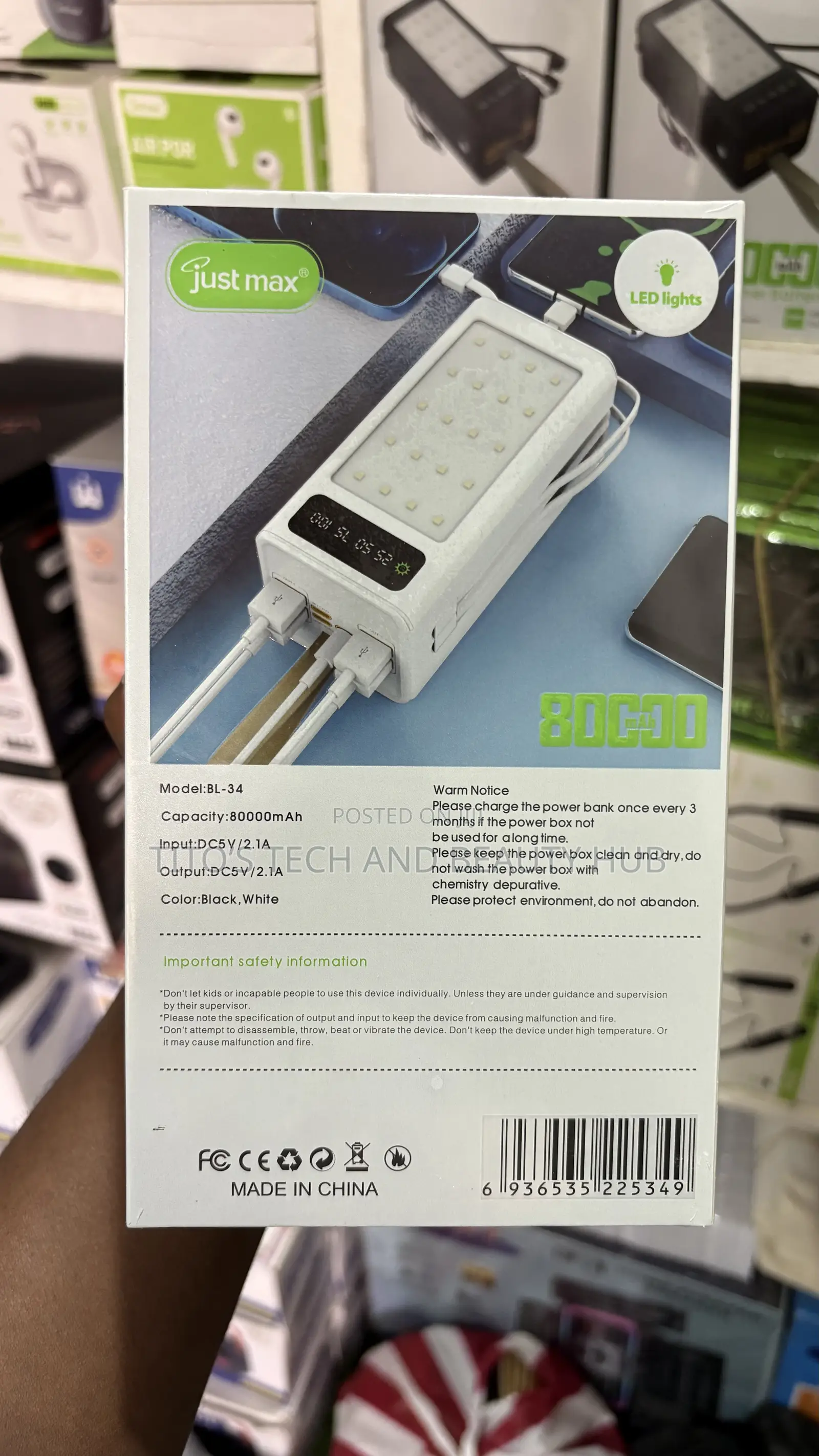 80000mAh Power Bank With Light