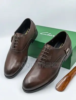 High Quality CLARKS Leather OXFORD Shoe (Brown)