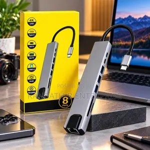 USB-C Hub With 4k Hdmi, USB 3.0, Sd/Tf and Rj45 Ethernet
