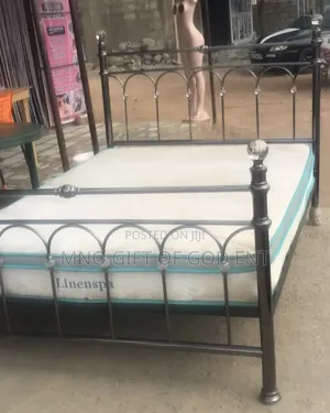 Krystal Shiny Nickel Metal 5ft Double Bedstead