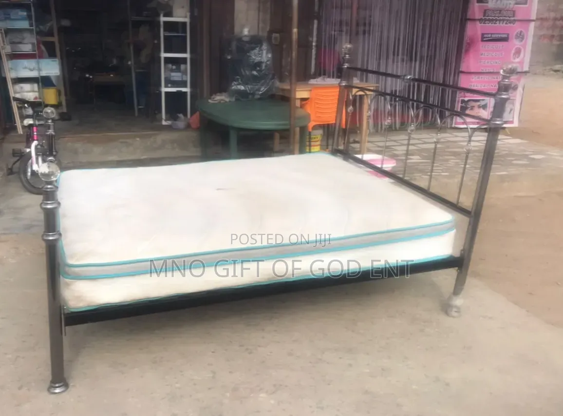 Krystal Shiny Nickel Metal 5ft Double Bedstead