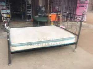 Krystal Shiny Nickel Metal 5ft Double Bedstead