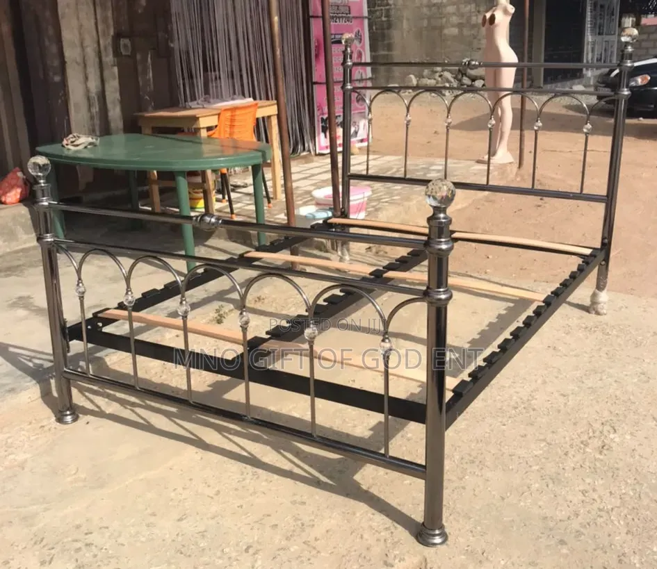 Krystal Shiny Nickel Metal 5ft Double Bedstead